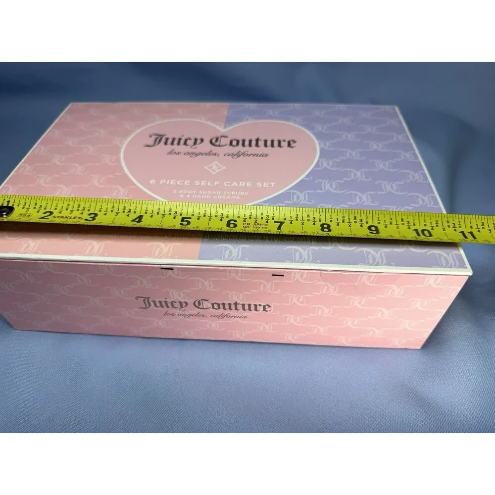 Juicy Couture 6 Piece Self Care Set, 2 Sugar Scrubs 4 Hand Creams Open Box